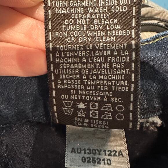 7 for all mankind jeans 32 Waist A pocket Dark Denim Stretchy Comfy Wide Leg - Picture 8 of 11